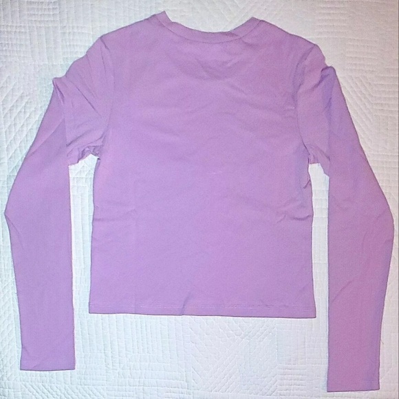 Wild Fable Lightweight Lilac Long Sleeve Crop T-Shirt X-Small - Picture 2 of 6